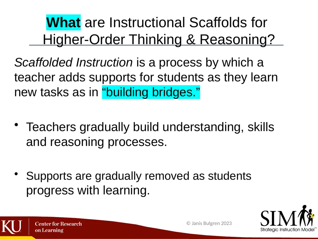Janis A. Bulgren, Ph.D. 2023 Higher Order Thinking - slide 4 of 24