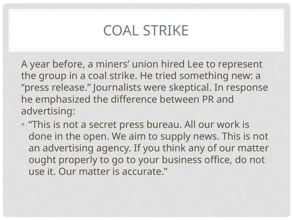 A history Public relations Public relations The - slide 13 of 35