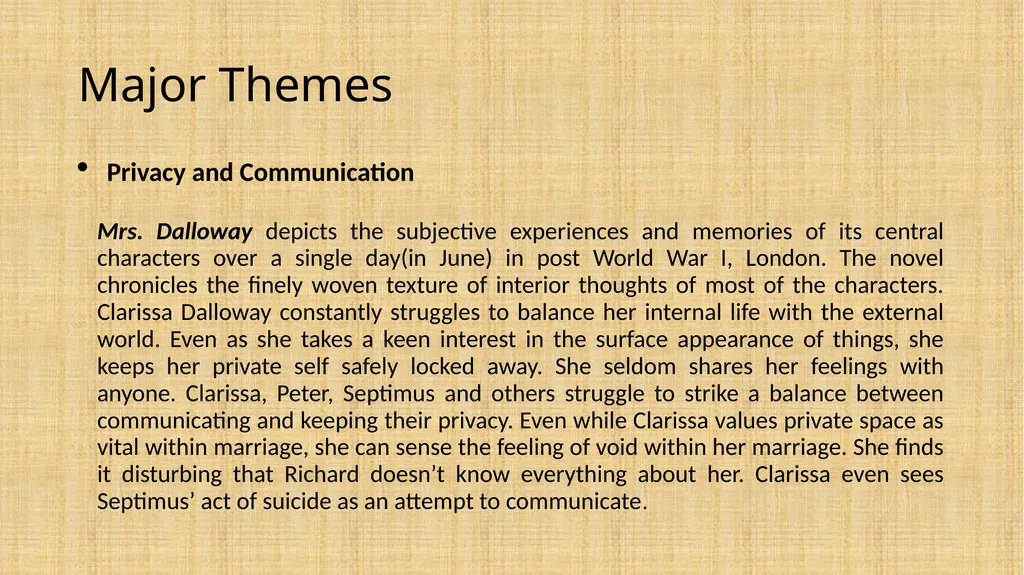 Mrs. Dalloway Virginia Woolf (For M.A II Sem - slide 7 of 17