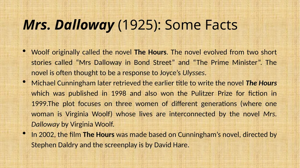 Mrs. Dalloway Virginia Woolf (For M.A II Sem - slide 4 of 17