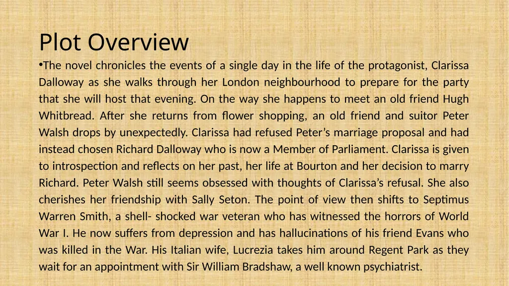 Mrs. Dalloway Virginia Woolf (For M.A II Sem - slide 5 of 17