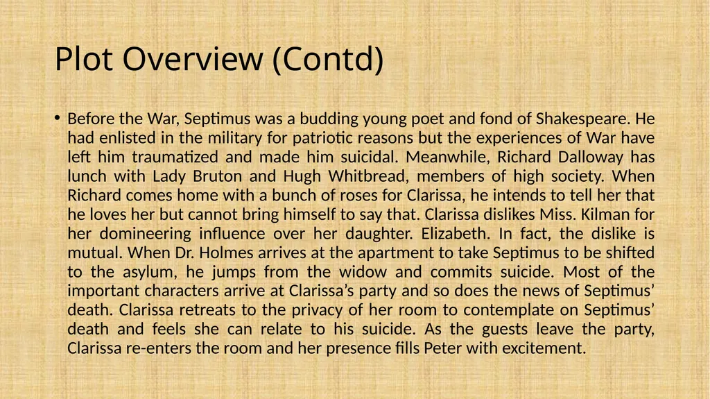 Mrs. Dalloway Virginia Woolf (For M.A II Sem - slide 6 of 17