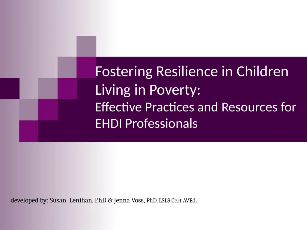 Fostering Resilience in Children Living in - slide 1 of 50