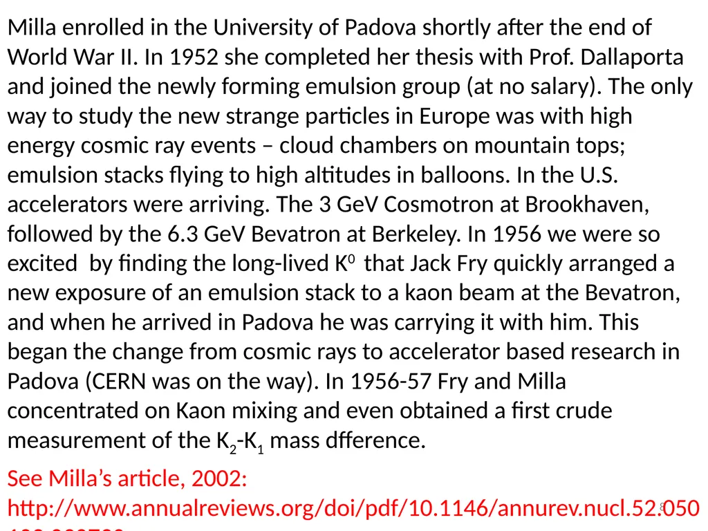 Remembering MILLA & those times Early years – late - slide 8 of 13