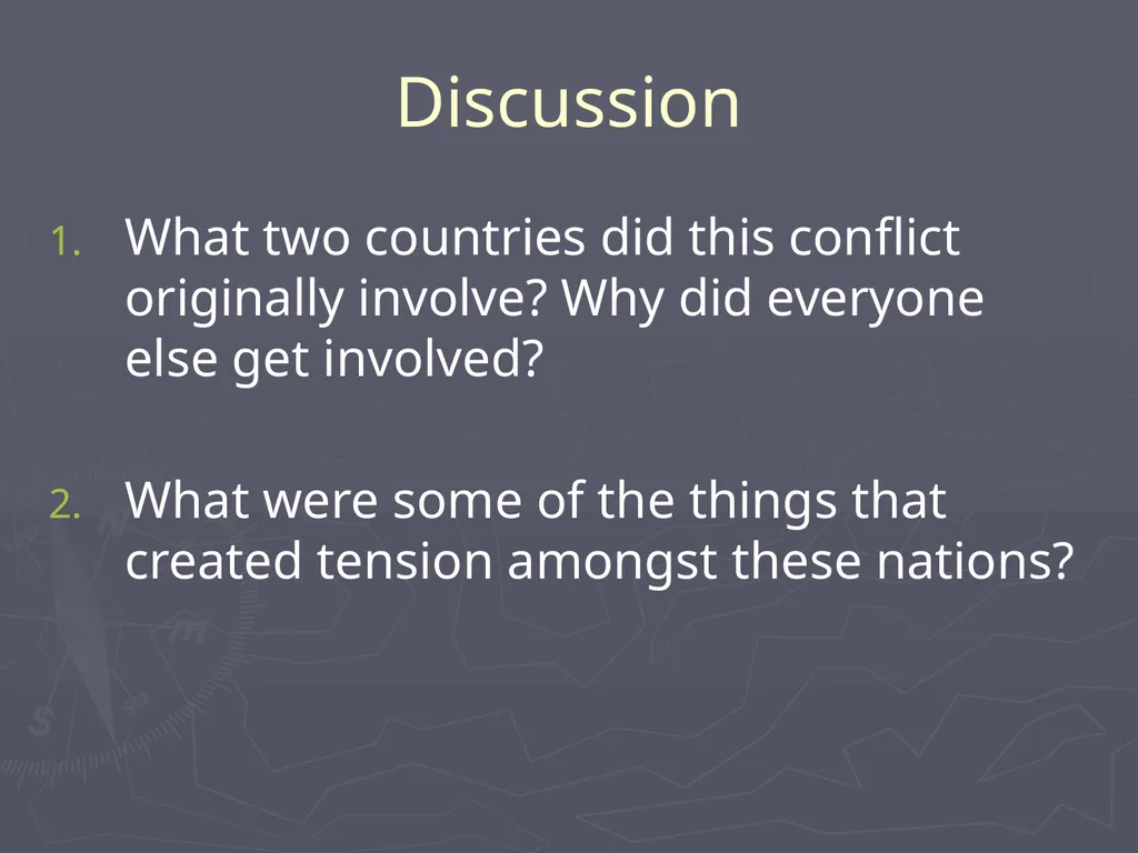 WWI Alliances Simulation WWI Alliances Simulation - slide 24 of 25