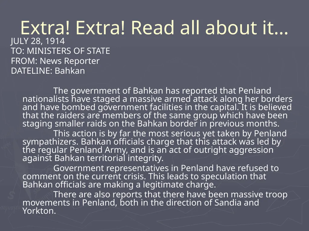WWI Alliances Simulation WWI Alliances Simulation - slide 18 of 25