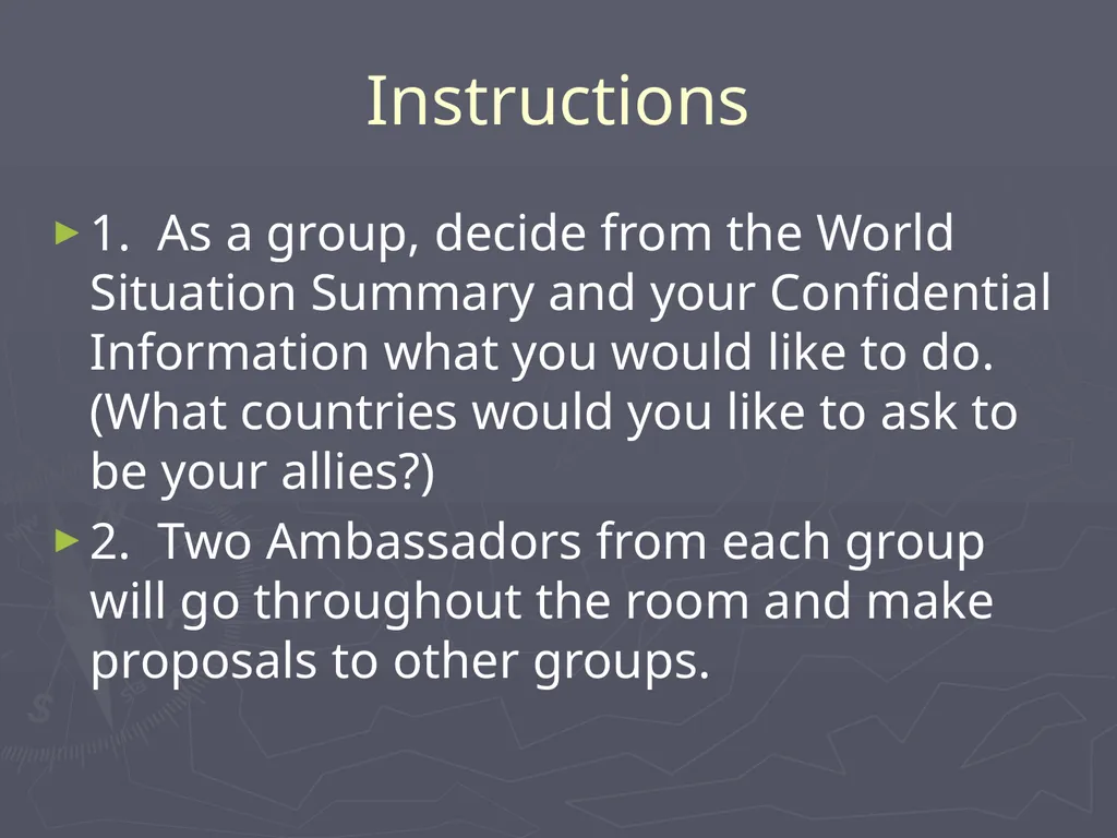 WWI Alliances Simulation WWI Alliances Simulation - slide 10 of 25