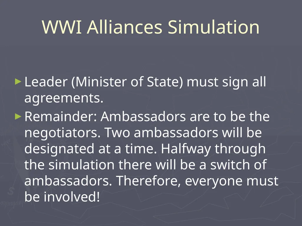 WWI Alliances Simulation WWI Alliances Simulation - slide 13 of 25