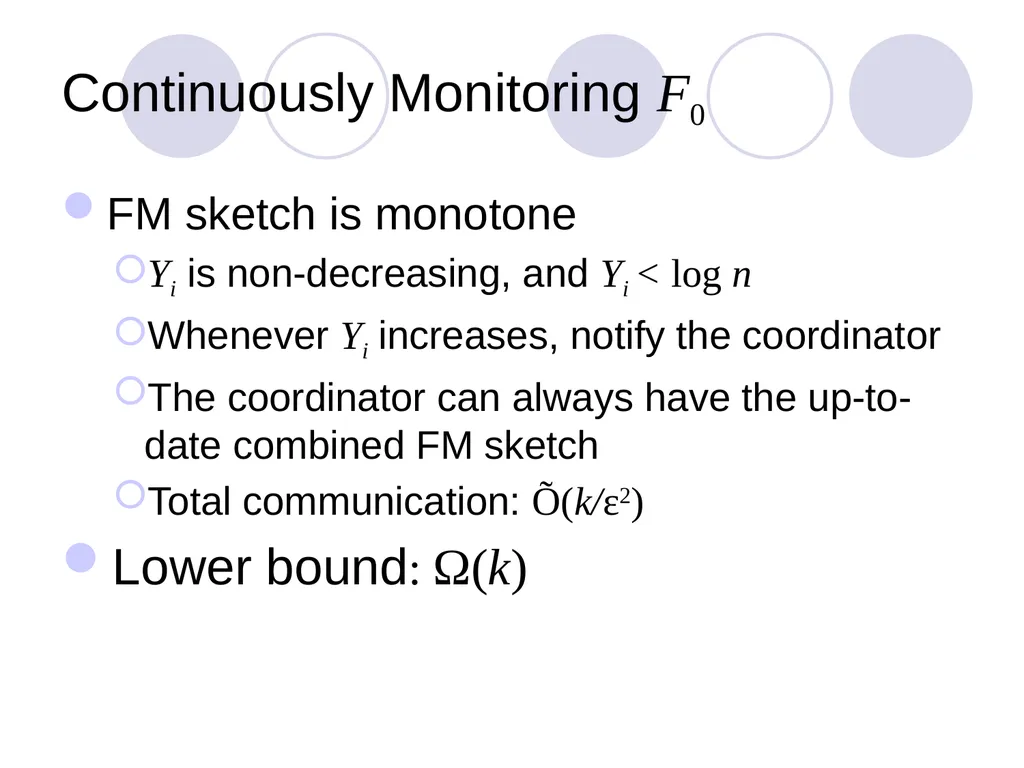 Algorithms for Distributed Functional Monitoring - slide 24 of 34