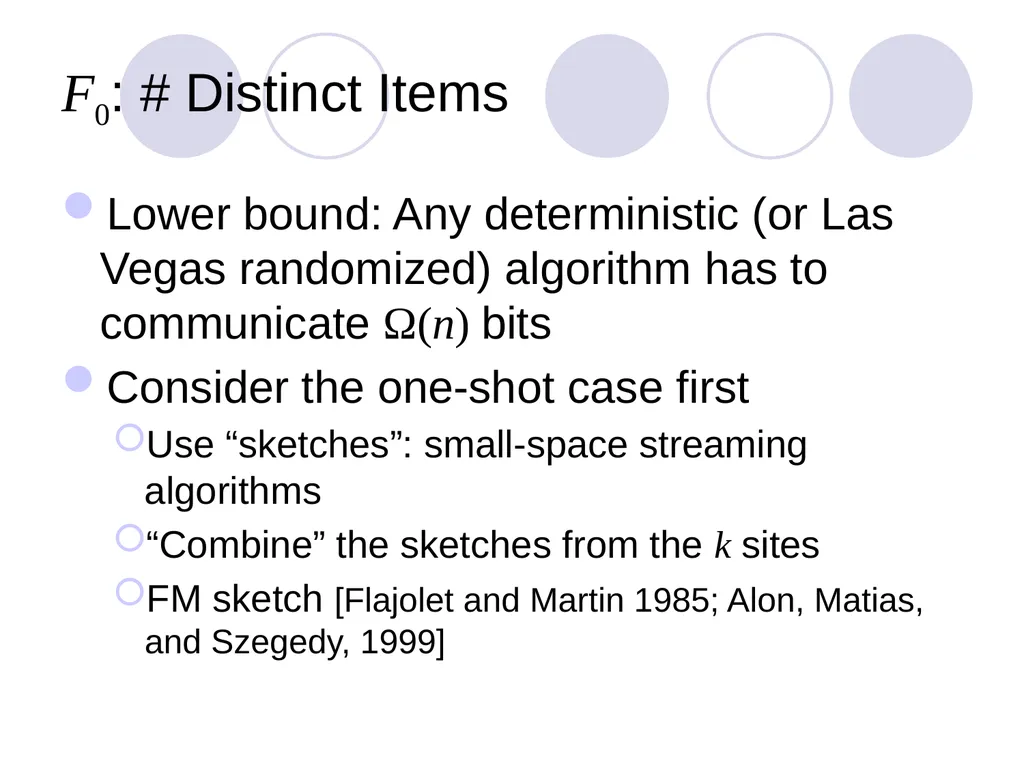 Algorithms for Distributed Functional Monitoring - slide 21 of 34
