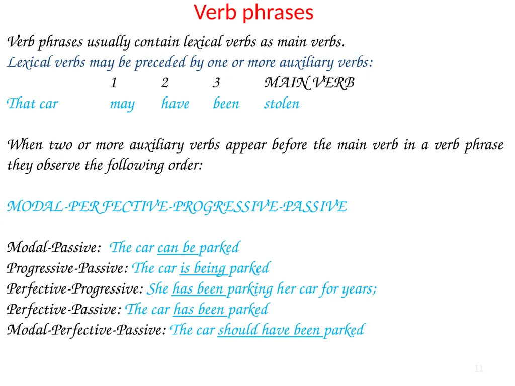 1 2 Phrases are larger structural units that come - slide 11 of 22