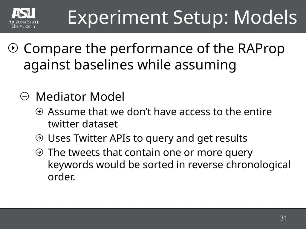 RAProp: Ranking Tweets by Exploiting the - slide 31 of 44