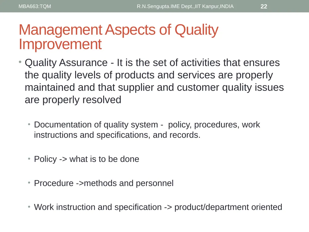 Total Quality Management and Quality Management - slide 22 of 76