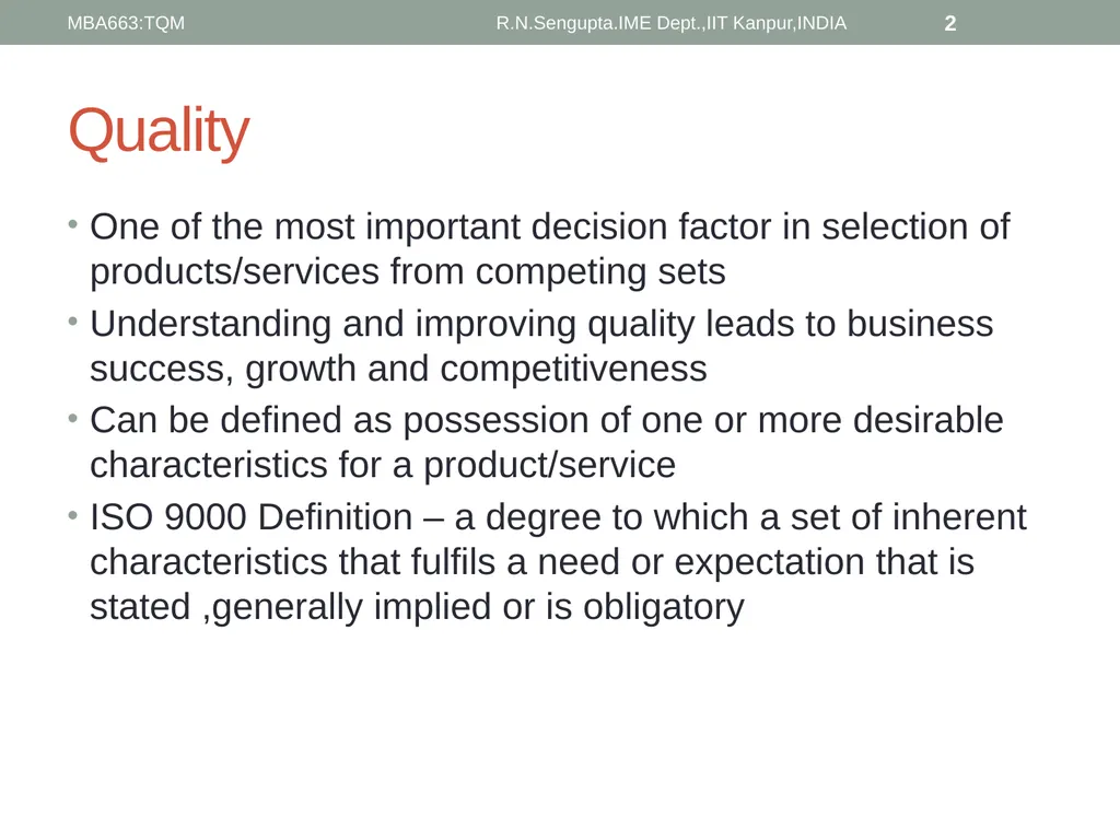 Total Quality Management and Quality Management - slide 2 of 76