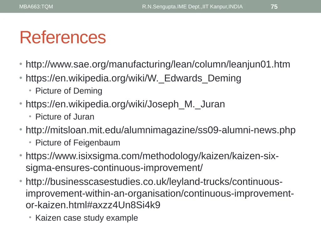 Total Quality Management and Quality Management - slide 75 of 76