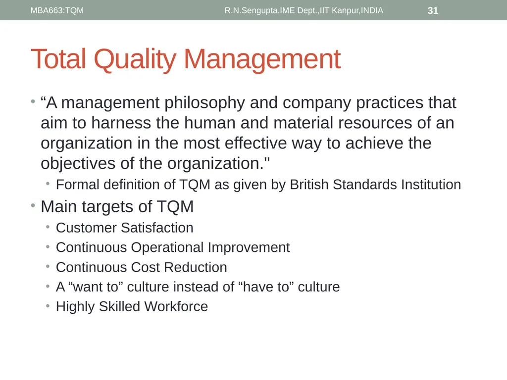 Total Quality Management and Quality Management - slide 31 of 76