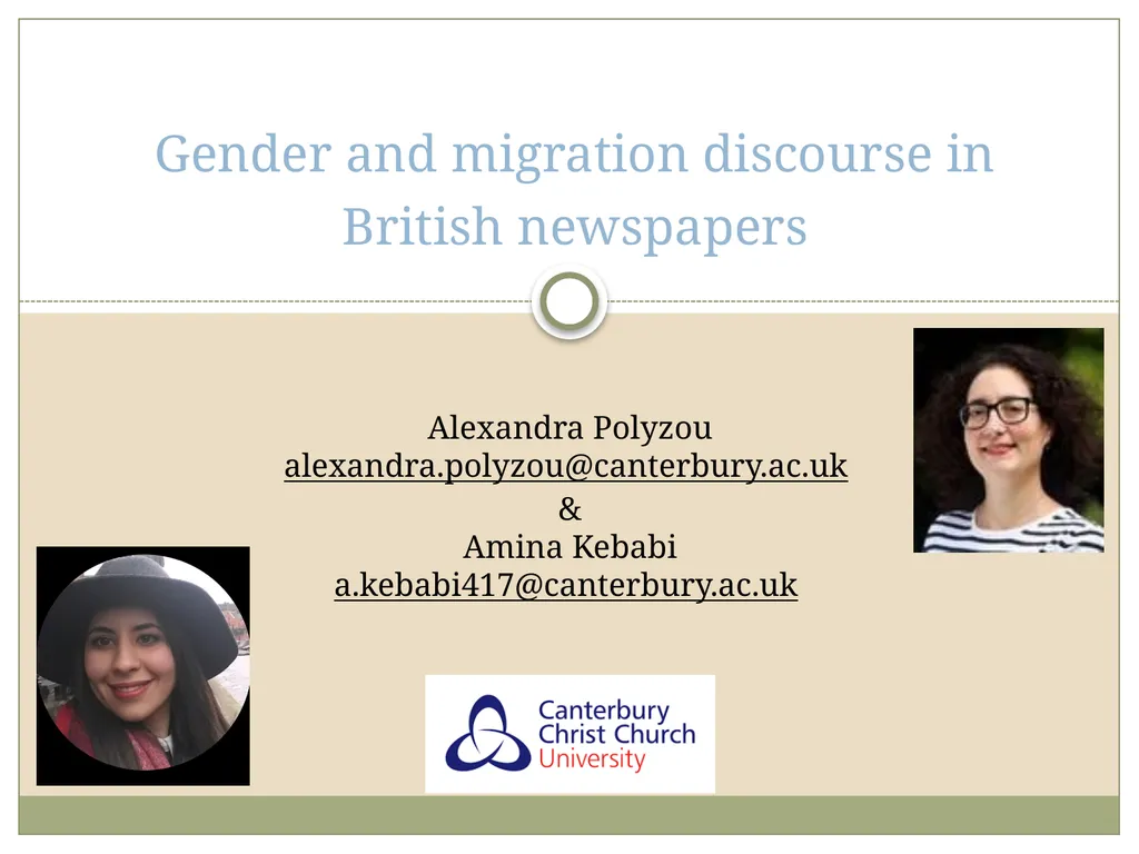 Gender and migration discourse in British - slide 1 of 21