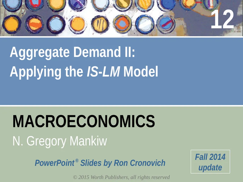Aggregate Demand II: Applying the IS-LM Model 12 - slide 1 of 58