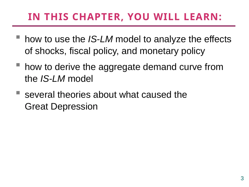 Aggregate Demand II: Applying the IS-LM Model 12 - slide 3 of 58