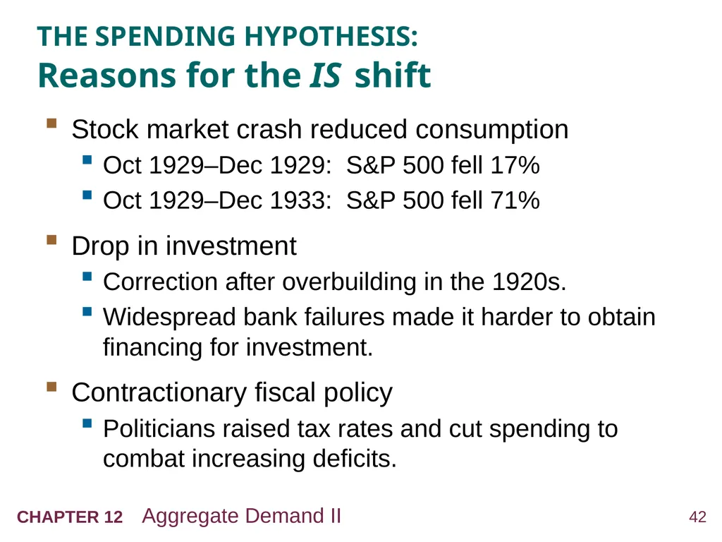Aggregate Demand II: Applying the IS-LM Model 12 - slide 42 of 58