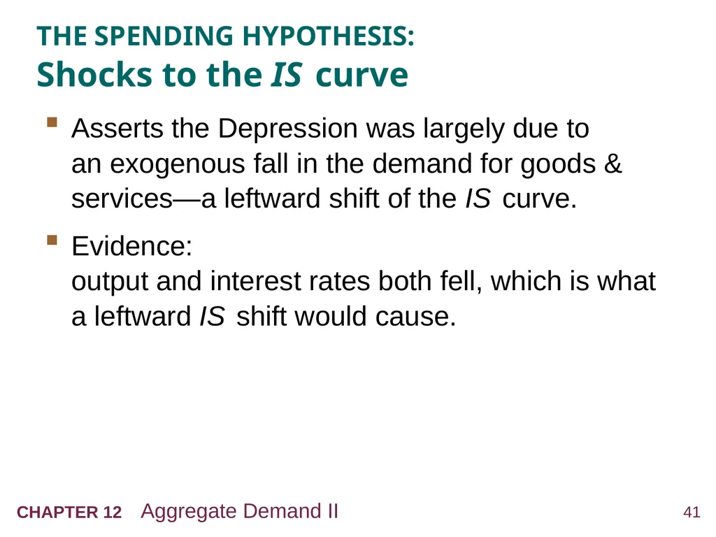 Aggregate Demand II: Applying the IS-LM Model 12 - slide 41 of 58