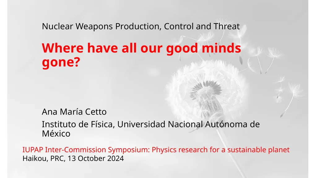 Nuclear Weapons Production, Control and Threat - slide 1 of 12