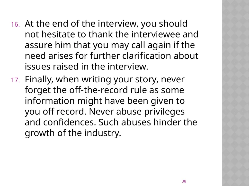 NEWS gathering CODE: JST 04107 17 Credit hours - slide 38 of 57