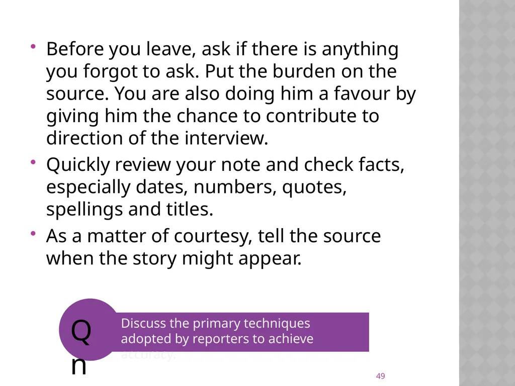 NEWS gathering CODE: JST 04107 17 Credit hours - slide 49 of 57