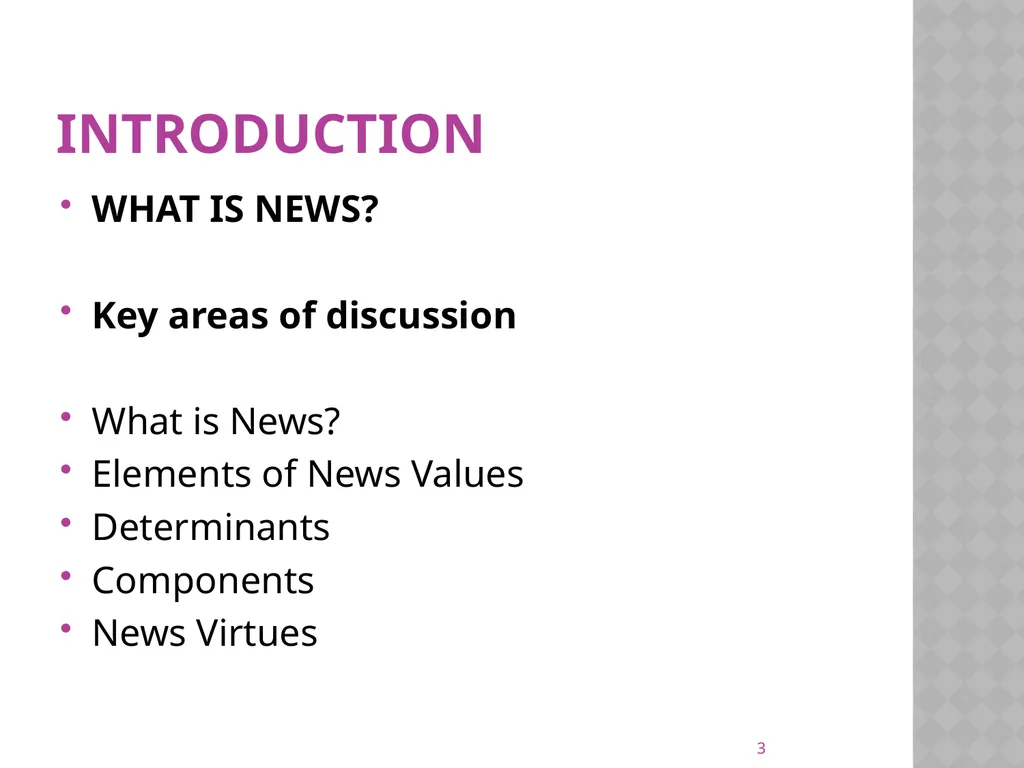 NEWS gathering CODE: JST 04107 17 Credit hours - slide 3 of 57