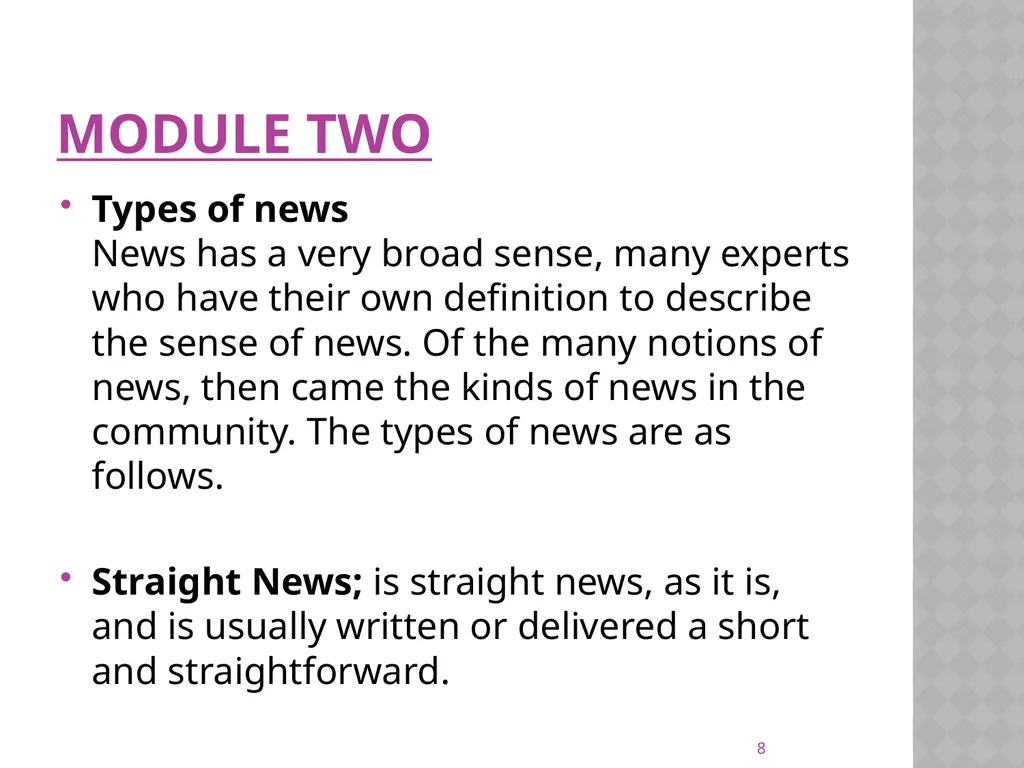 NEWS gathering CODE: JST 04107 17 Credit hours - slide 8 of 57