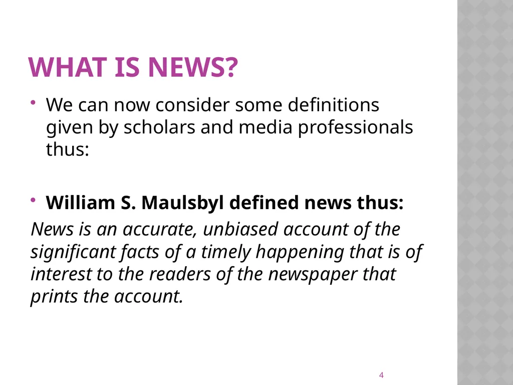 NEWS gathering CODE: JST 04107 17 Credit hours - slide 4 of 57