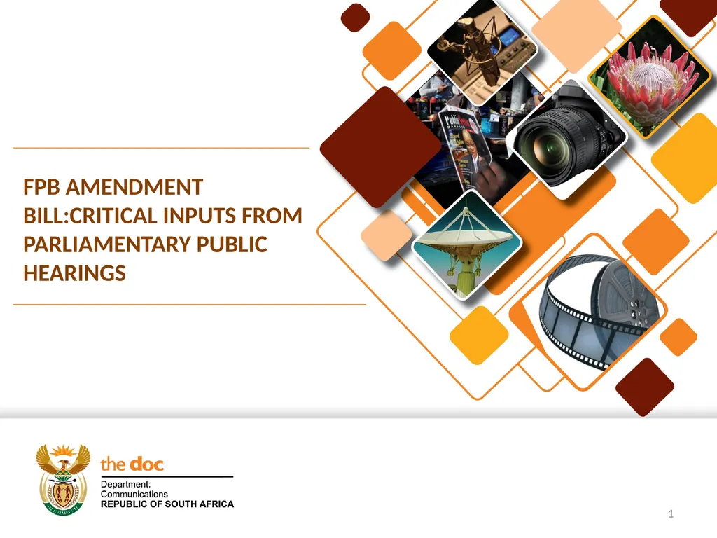 FPB AMENDMENT BILL:CRITICAL INPUTS FROM - slide 1 of 34