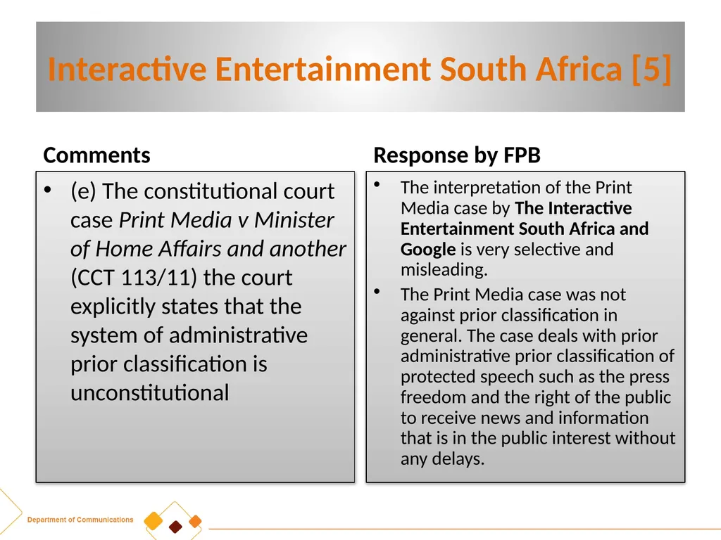 FPB AMENDMENT BILL:CRITICAL INPUTS FROM - slide 17 of 34