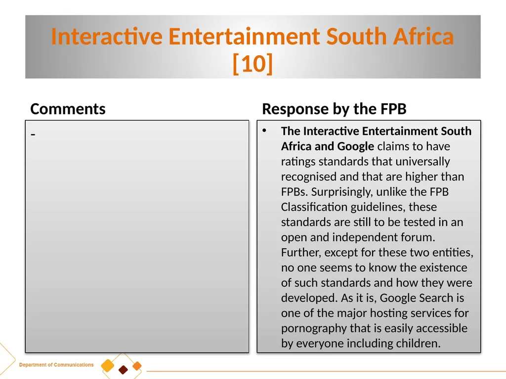 FPB AMENDMENT BILL:CRITICAL INPUTS FROM - slide 22 of 34