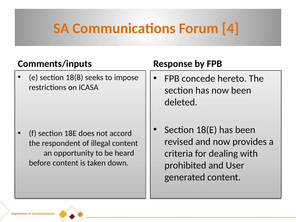 FPB AMENDMENT BILL:CRITICAL INPUTS FROM - slide 5 of 34