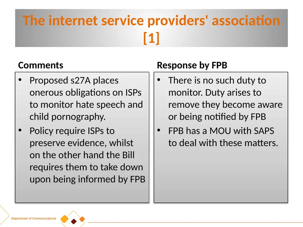 FPB AMENDMENT BILL:CRITICAL INPUTS FROM - slide 32 of 34