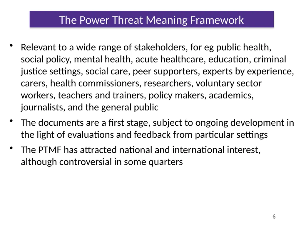 The Power Threat Meaning Framework #PTMFramework - slide 6 of 76