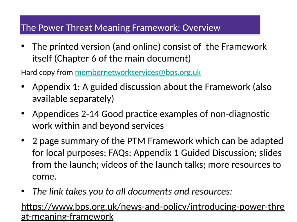The Power Threat Meaning Framework #PTMFramework - slide 9 of 76