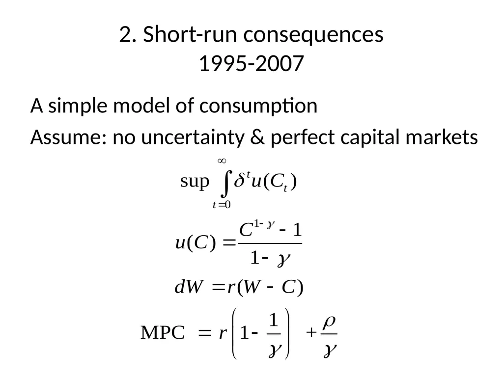 Bubble Economics David Laibson Econometric Society - slide 30 of 67
