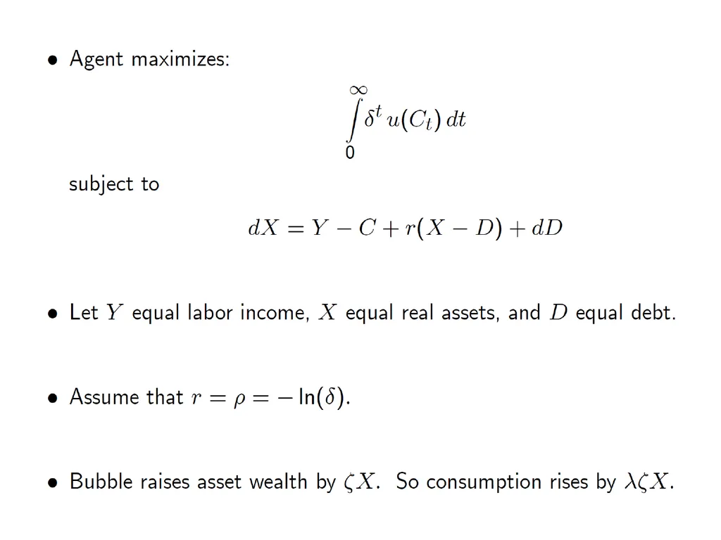 Bubble Economics David Laibson Econometric Society - slide 48 of 67
