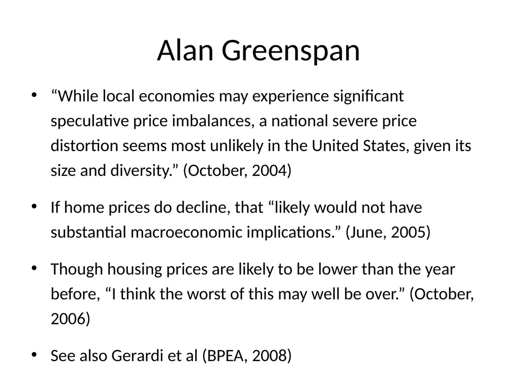 Bubble Economics David Laibson Econometric Society - slide 45 of 67