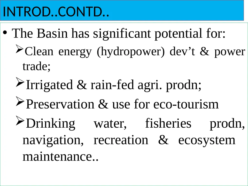 DISTRIBUTIONAL CONFLICT OVER BLUE NILE RIVER BASIN - slide 5 of 27