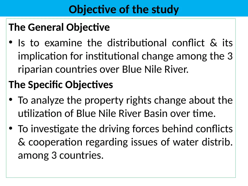 DISTRIBUTIONAL CONFLICT OVER BLUE NILE RIVER BASIN - slide 7 of 27