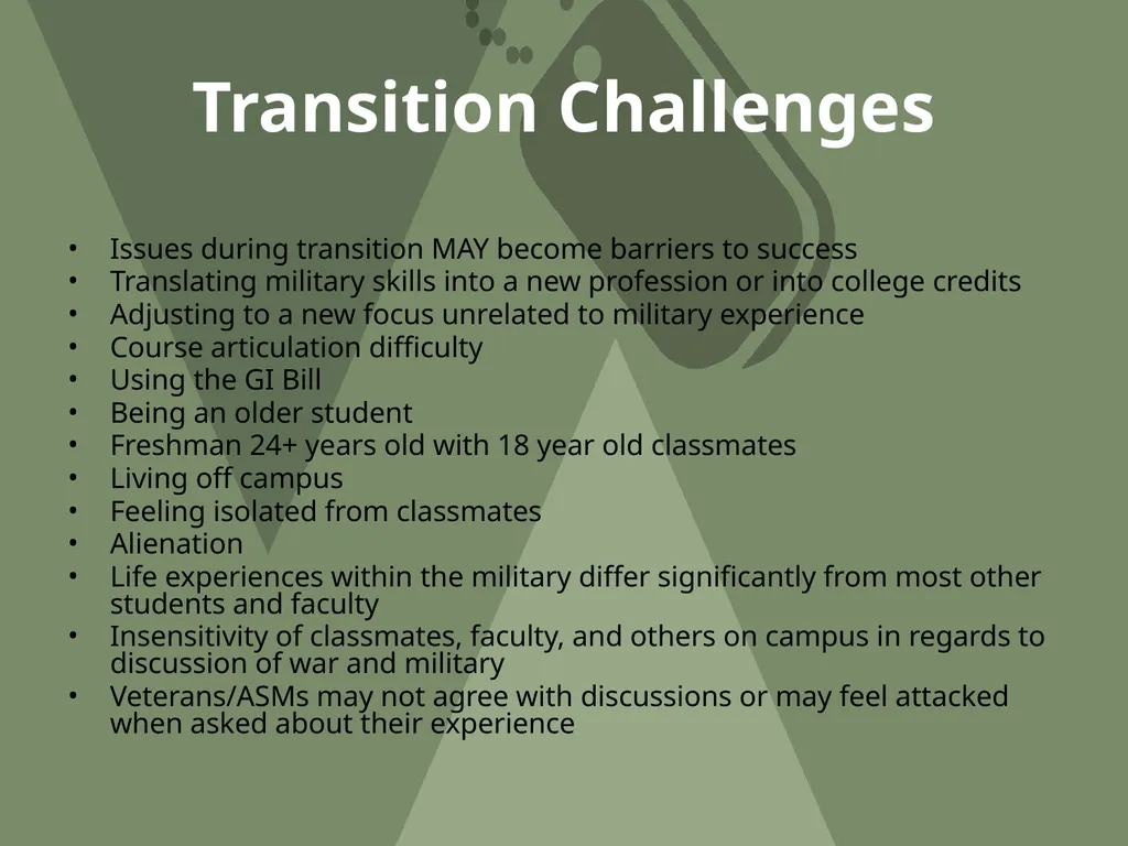 Shepherd University Green Zone Training OBJECTIVE - slide 11 of 34