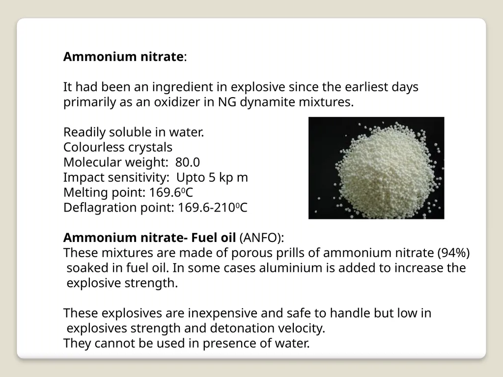 Introduction and detection of explosive compounds - slide 15 of 65