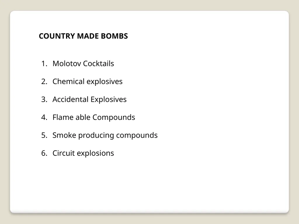 Introduction and detection of explosive compounds - slide 28 of 65