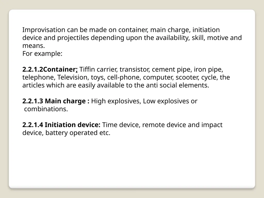 Introduction and detection of explosive compounds - slide 25 of 65