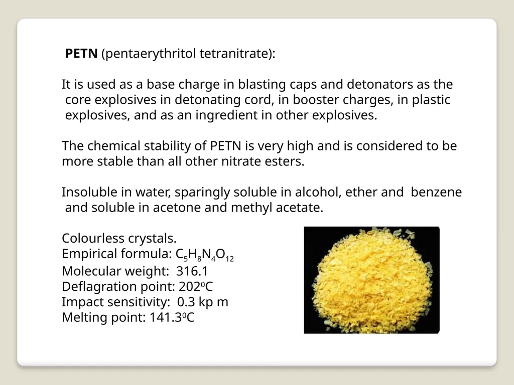 Introduction and detection of explosive compounds - slide 20 of 65