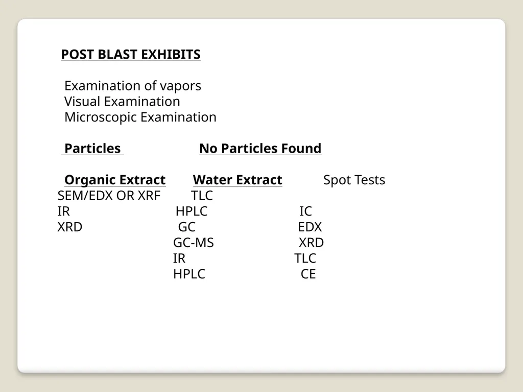 Introduction and detection of explosive compounds - slide 60 of 65