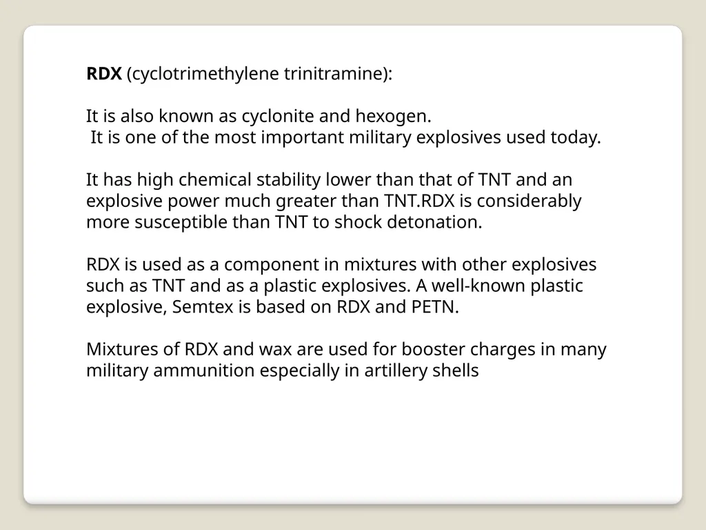 Introduction and detection of explosive compounds - slide 21 of 65
